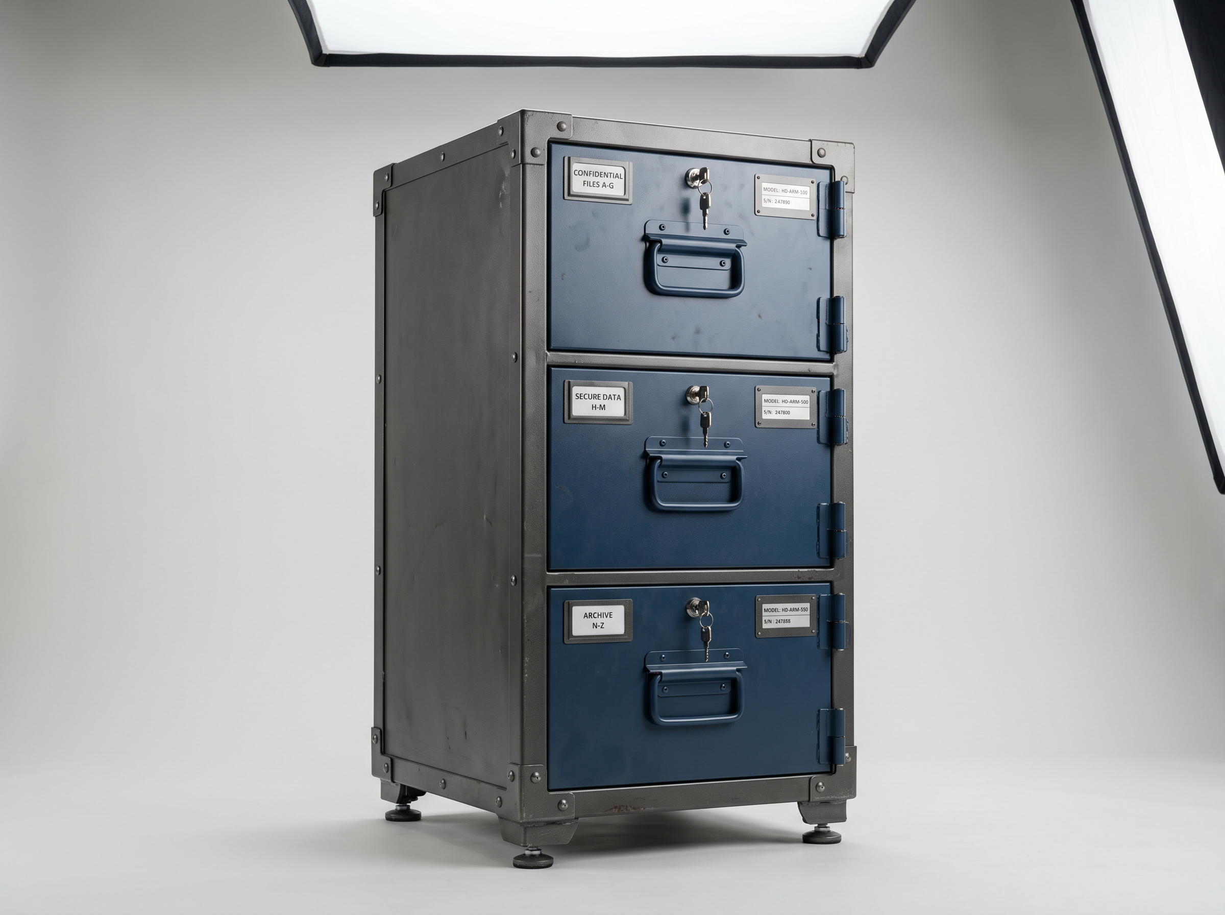Armoire métallique sécurisée à 3 tiroirs