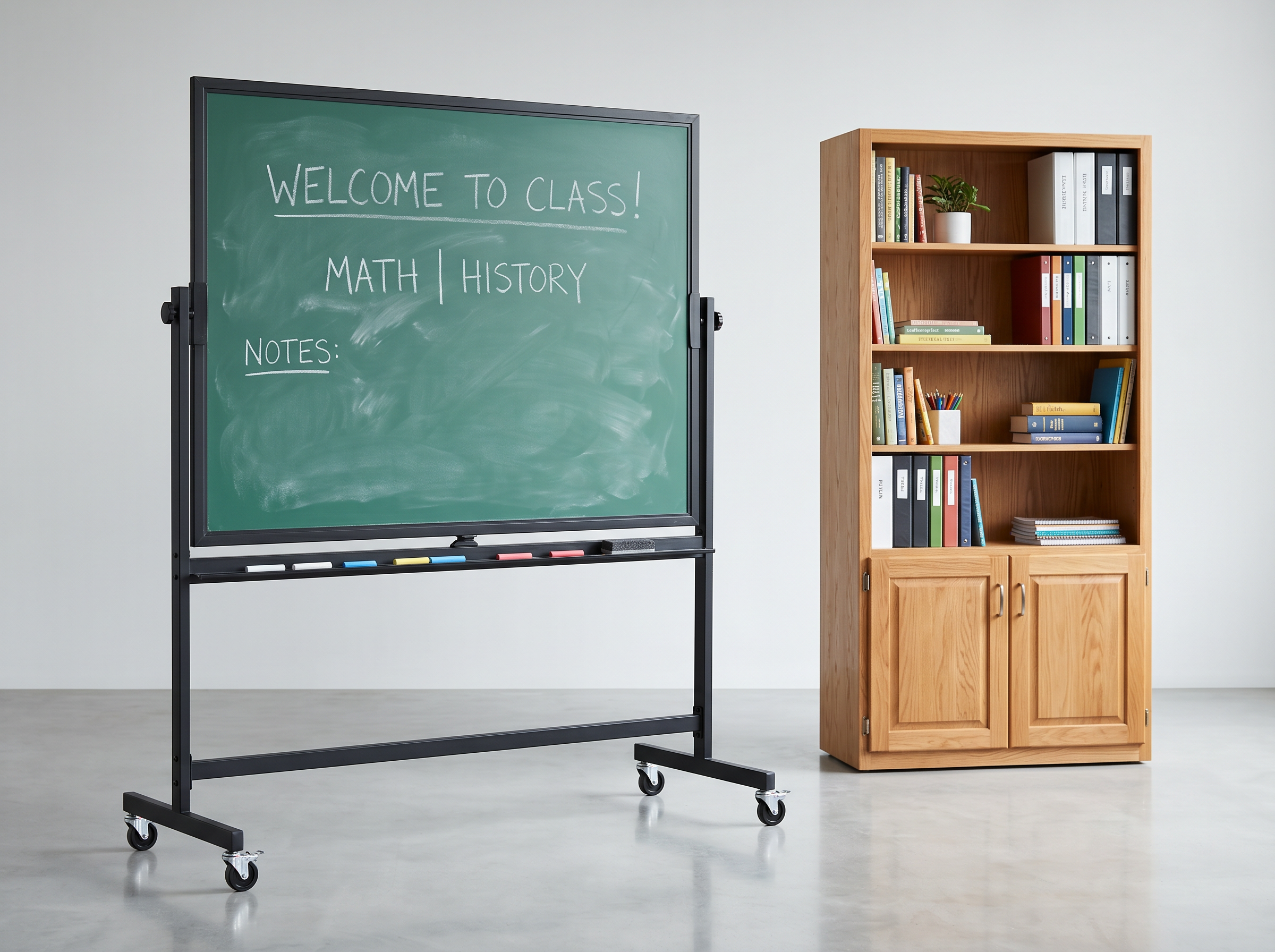 Tableau pédagogique mobile et armoire de classe